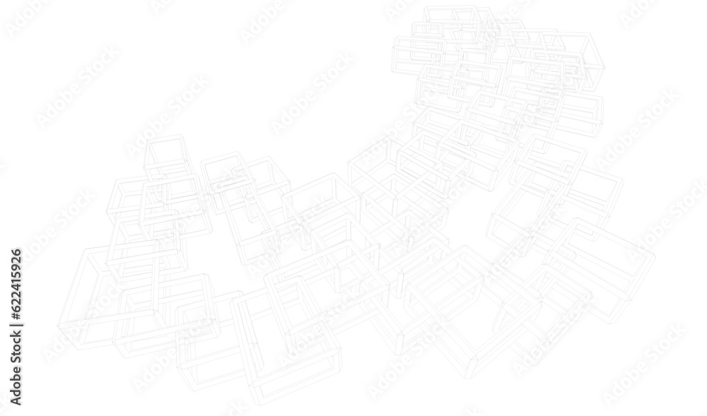 abstract architecture vector 3d illustration