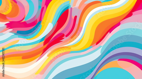 A multicolored background with wavy lines. Generative AI.