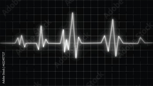 ECG line. Pulse trace. EKG and Cardio symbol. Healthy and Medical concept. Vector illustration.