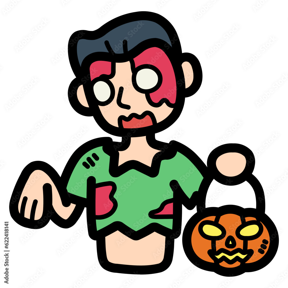 zombie filled outline icon style zombie filled outline icon style