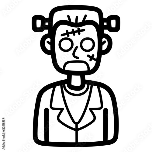 frankenstein line icon style