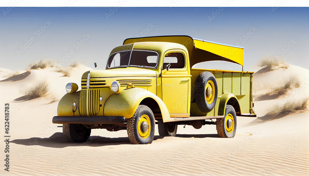 Summer vacation concept. vintage cars travel in summer
