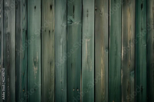  Frontal Photographic of a Green Wooden Board Wall Background, Celebrating the Vibrant Texture of Planks in Perfect Light