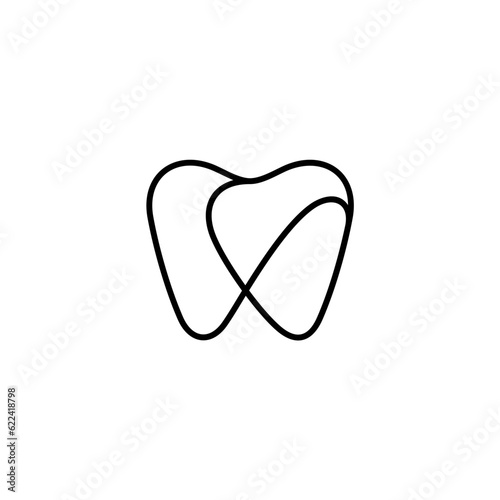 dental logo design with simple line style