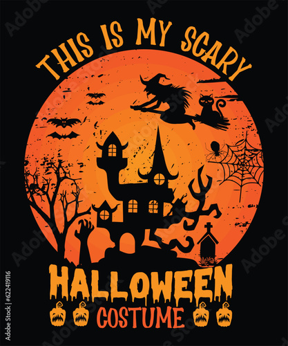 Halloween T-Shirt Halloween Vampire  Costume T-Shirt Funny Halloween Party T-Shirt   Halloween T-Shirt Design