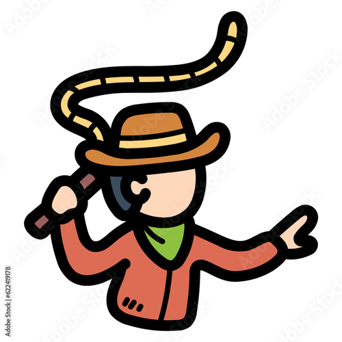 cowboy filled outline icon style
