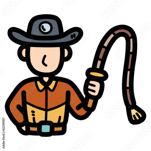 cowboy filled outline icon style