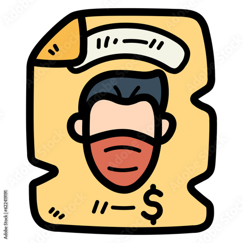 wanted poster filled outline icon style