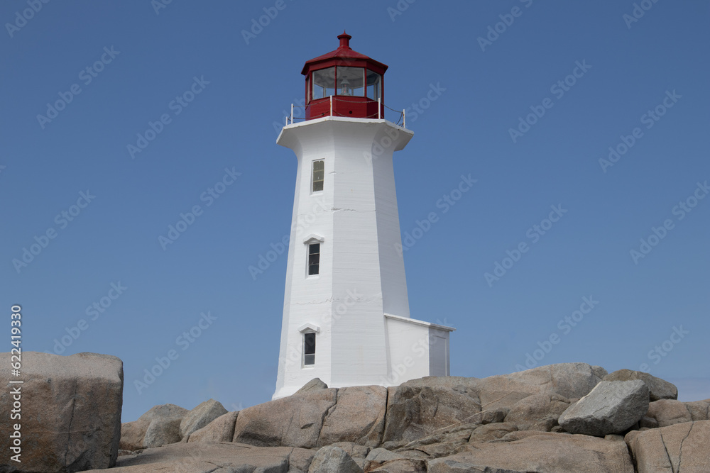 Lighthouse on cloudless afternoon