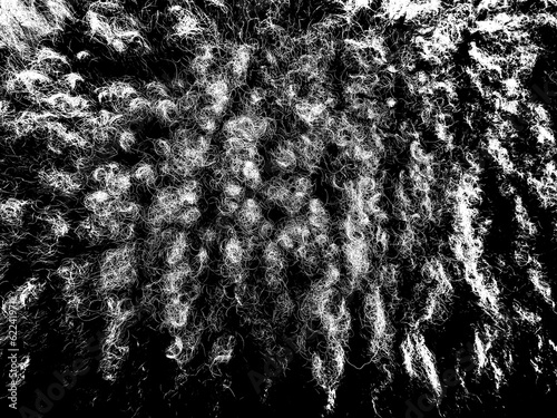 Canvastavla Sheeps hairs texture black and white. Grunge texture backdrop.