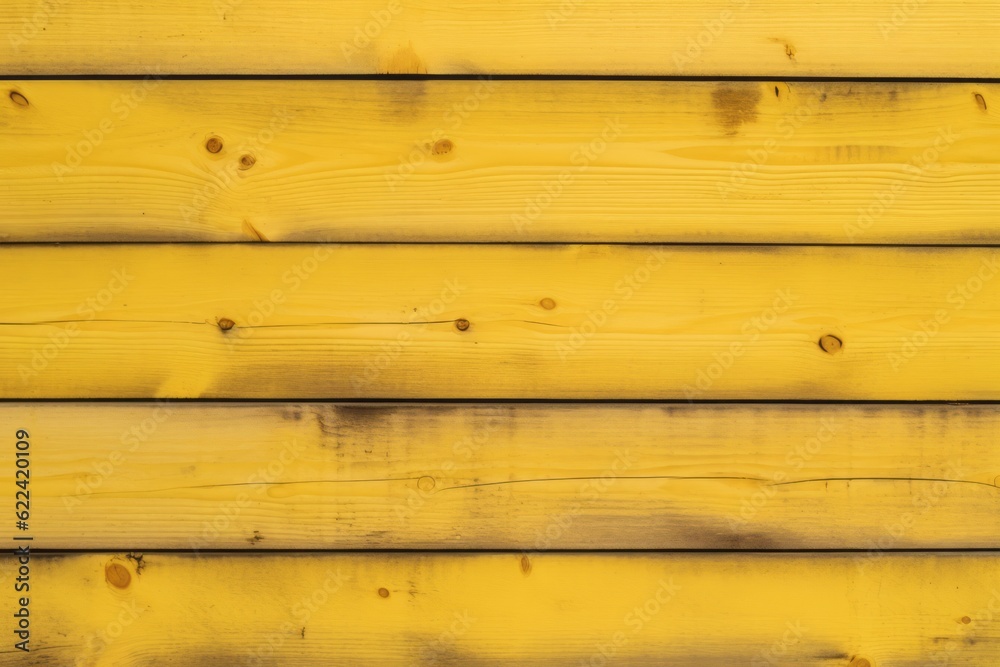 Fototapeta premium Frontal Photographic of a Yellow Wooden Board Wall Background, Showcasing the Beauty of Textured Planks in Perfect Light