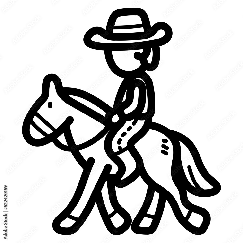 horse riding line icon style horse riding line icon style