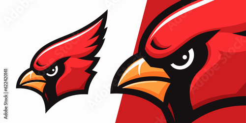 Bold Cardinal Mascot Logo Design: Embodying Modernity for Sports, Esports, Badges, Emblems, and Tees