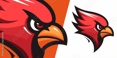 Sporty Cardinal Mascot Logo: A Contemporary Illustration Concept for Teams, Badges, Emblems, and T-shirt Prints