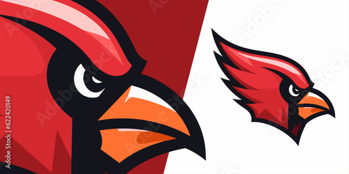 Sleek Cardinal Mascot Logo: Infusing Modern Illustration into Sports, Esports, Badges, Emblems, and T-shirt Prints
