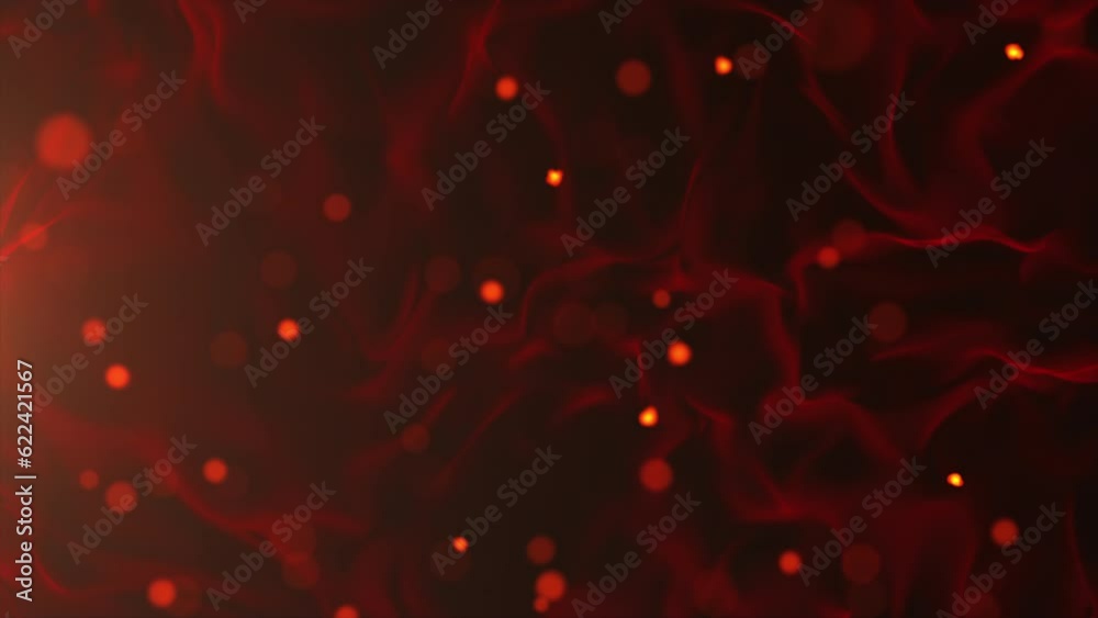 Smoke particles gently levitating in the air and changing the shape. Magic particles, red weightless veil. Fire flakes on dark red background. Fire sparkles. Technology, presentations. 4k. Smoke particles gently levitating in the air and changing the shape. Magic particles, red weightless veil. Fire flakes on dark red background. Fire sparkles. Technology, presentations. 4k.