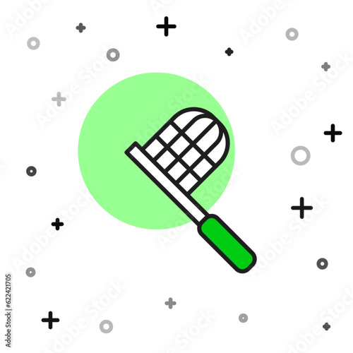 Filled outline Butterfly net icon isolated on white background. Vector