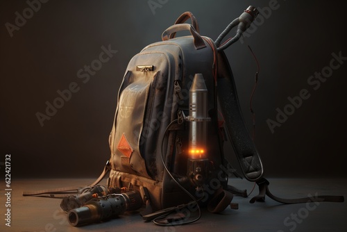 backpack with rocket, Generative AI