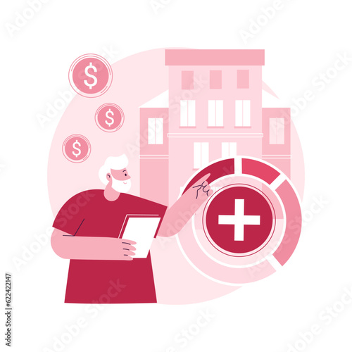 Healthcare expenses of retirees abstract concept vector illustration. Spending on healthcare, supplemental health insurance plan, retirement expenses, medical service cost abstract metaphor.