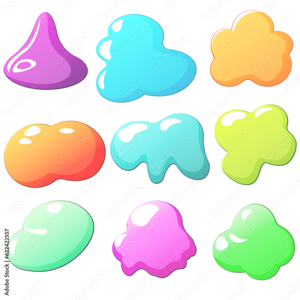 Modern liquid abstract element graphic gradient flat style design fluid vector colorful illustration set banner simple shape template for logo, presentation, flyer, isolated on white background. Modern liquid abstract element graphic gradient flat style design fluid vector colorful illustration set banner simple shape template for logo, presentation, flyer, isolated on white background.