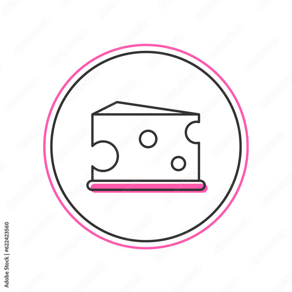 Filled outline Cheese icon isolated on white background. Vector Filled outline Cheese icon isolated on white background. Vector