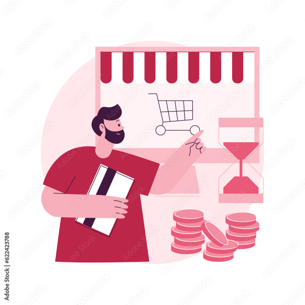 Pending payment abstract concept vector illustration. Money on hold ...