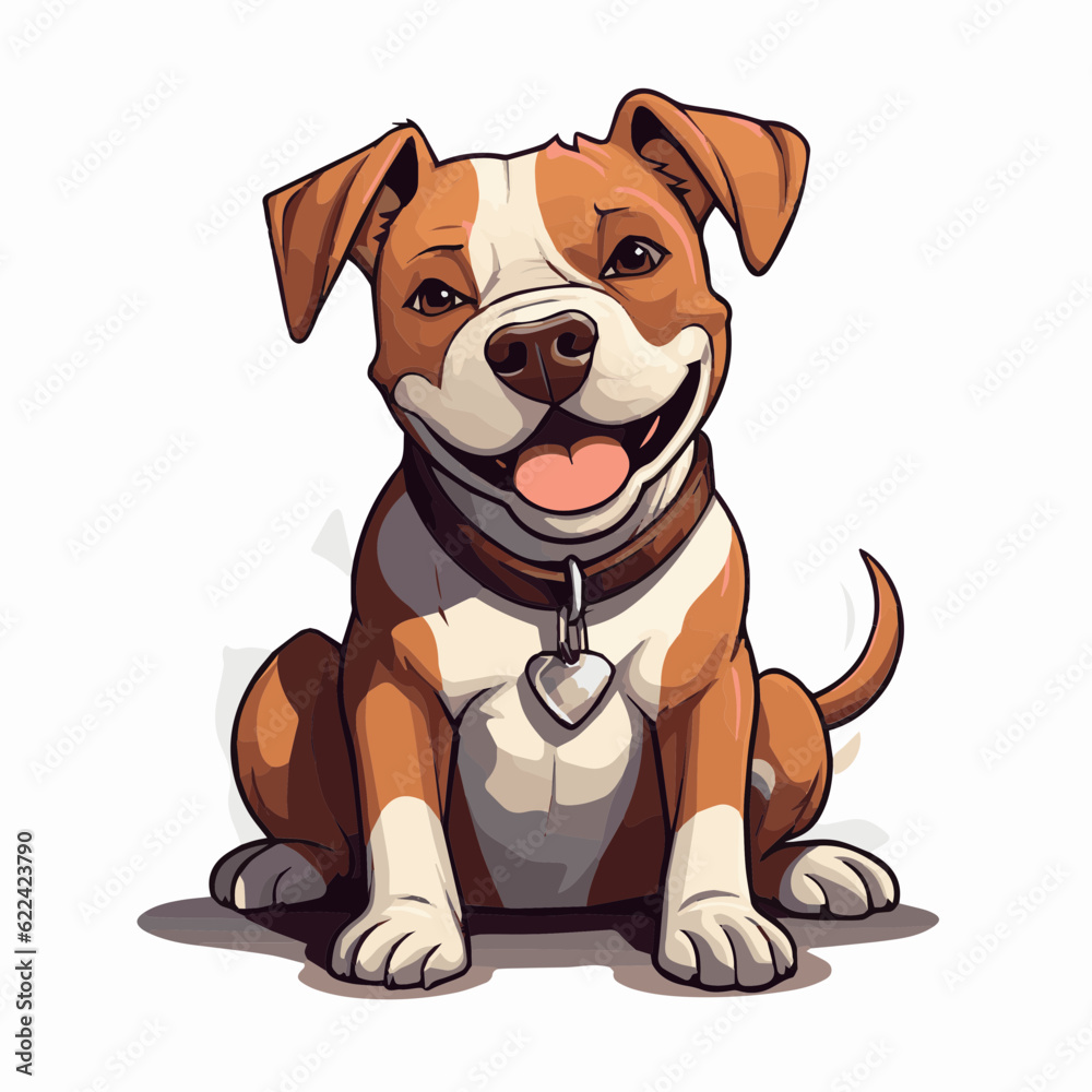 simple cartoon clipart pitbull dog white background simple cartoon clipart pitbull dog white background