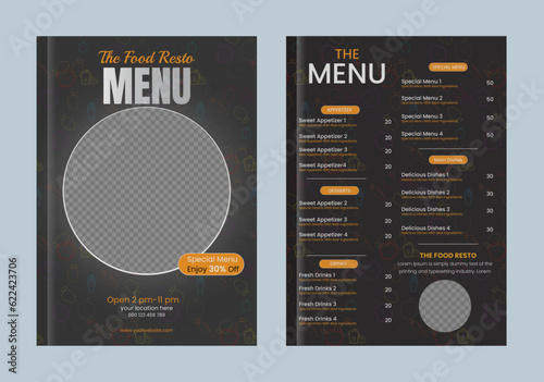 Restaurant Food Menu Layout ,