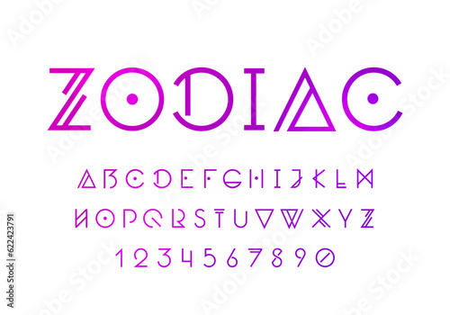 Coded Style Font Set. Mystic And Futuristic Typography