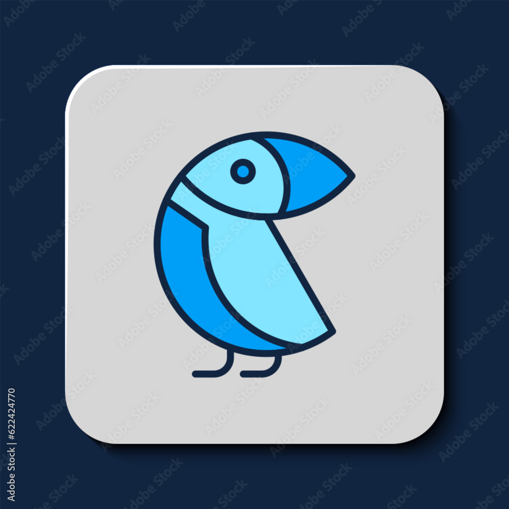 Obraz premium Filled outline Albatross icon isolated on blue background. Vector