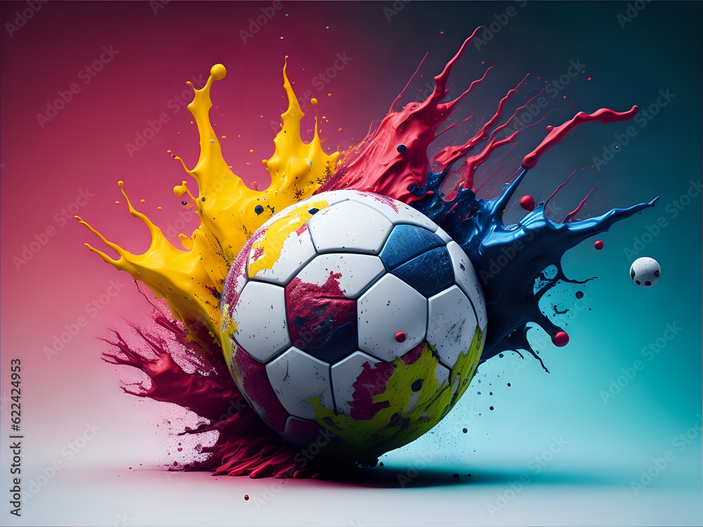 color splash soccer ball