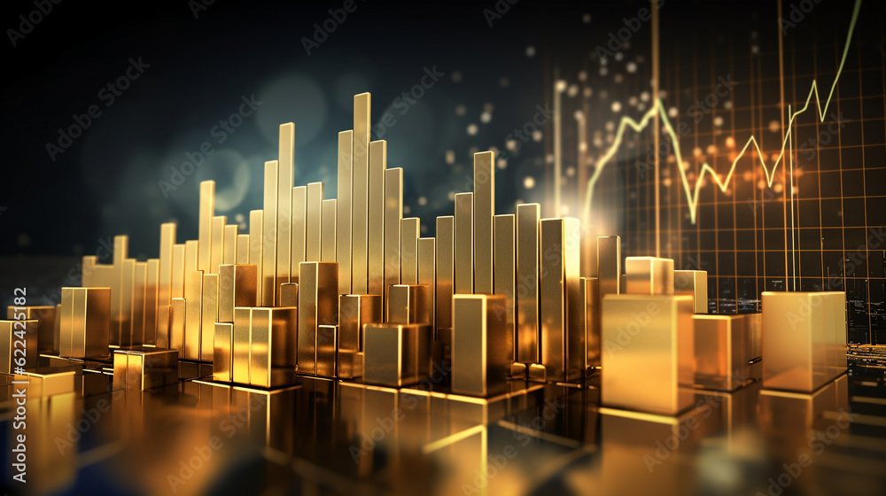 Obraz premium Gold market financial diagram