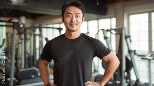 Japanese male gym instructor