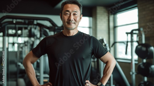 Japanese male gym instructor