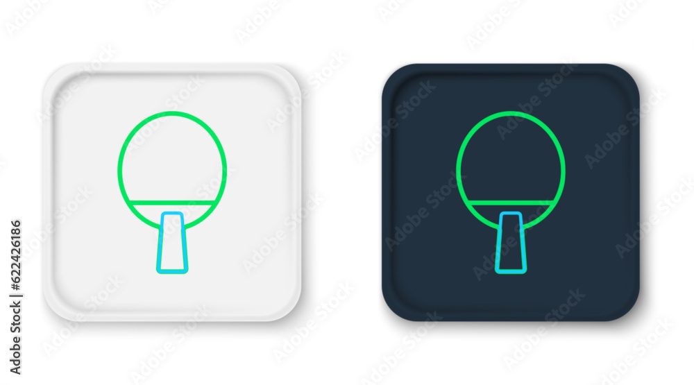 Line Racket for playing table tennis icon isolated on white background. Colorful outline concept. Vector Line Racket for playing table tennis icon isolated on white background. Colorful outline concept. Vector