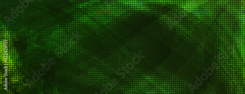 Abstract dark green tech background. Wide vector pattern