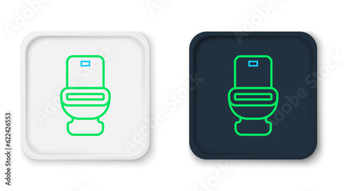 Line Toilet bowl icon isolated on white background. Colorful outline concept. Vector
