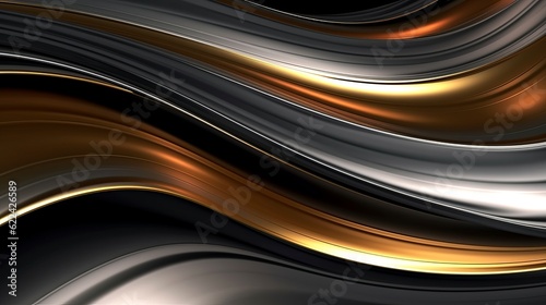Curved abstract metallic background, texture Generative AI
