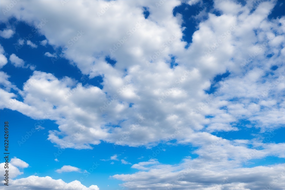 Blue sky with clouds. AI generated illustration Blue sky with clouds. AI generated illustration