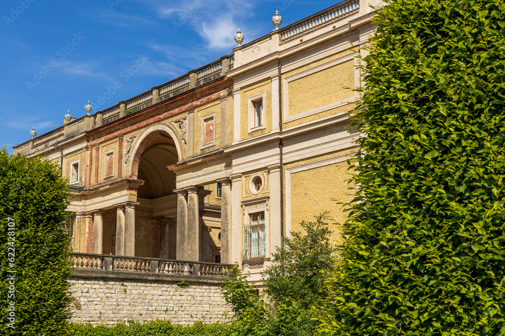 Sanssouci Palace and Park in spring, in Potsdam, Brandenburg, Germany Sanssouci Palace and Park in spring, in Potsdam, Brandenburg, Germany