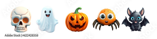 Fotografie, Obraz Halloween 3D spooky elements. Vector Illustration EPS10