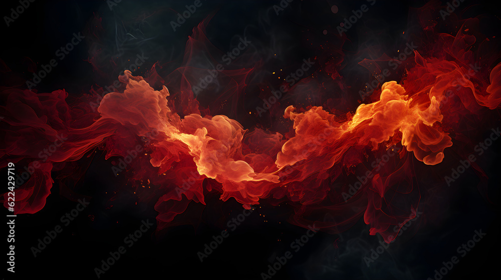 Fototapeta premium fire with sparks on dark background