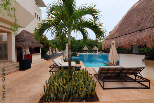 luxury Resort with palm tree and swimingpool