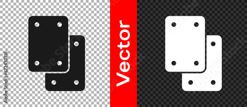 Black Knee pads icon isolated on transparent background. Extreme sport. Skateboarding, bicycle, roller skating protective gear. Vector