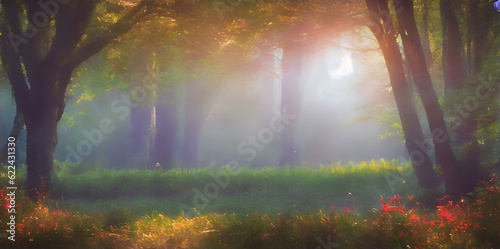 Forest Landscape enchanting. AI generated illustration