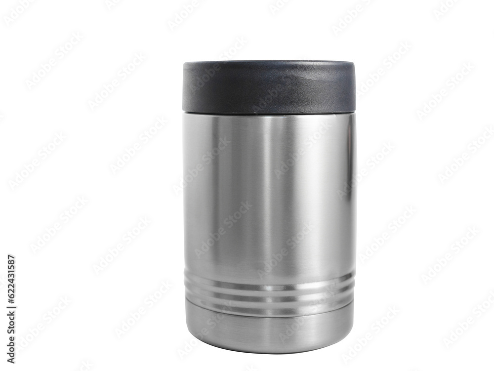 Plain grey stainless steel medium drink cup with transparent background for mockups Plain grey stainless steel medium drink cup with transparent background for mockups