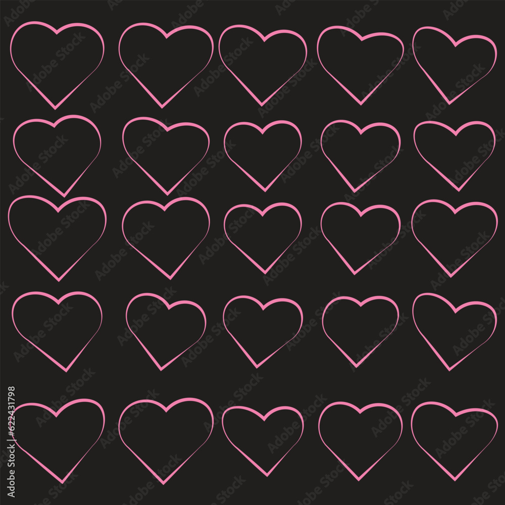 Vector set of hand drawn hearts on a white background Vector set of hand drawn hearts on a white background