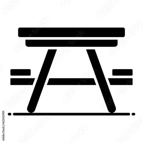 Camping Table Glyph Icon
