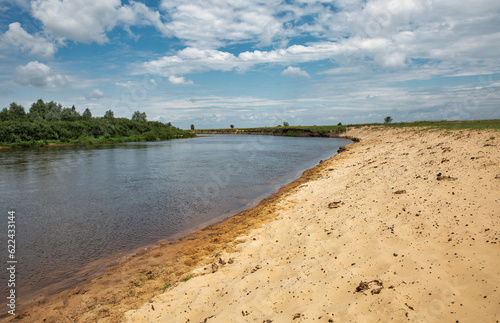Landscape with Sluch riverbank close to Liukhcha village, Ukraine. photo