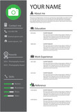 CV Resume Vector Template for Business Job Application, Minimalist CV template with icons 